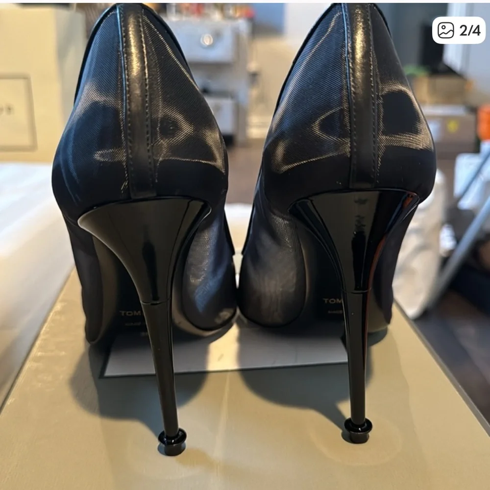 Tom Ford Black and Silver Heels